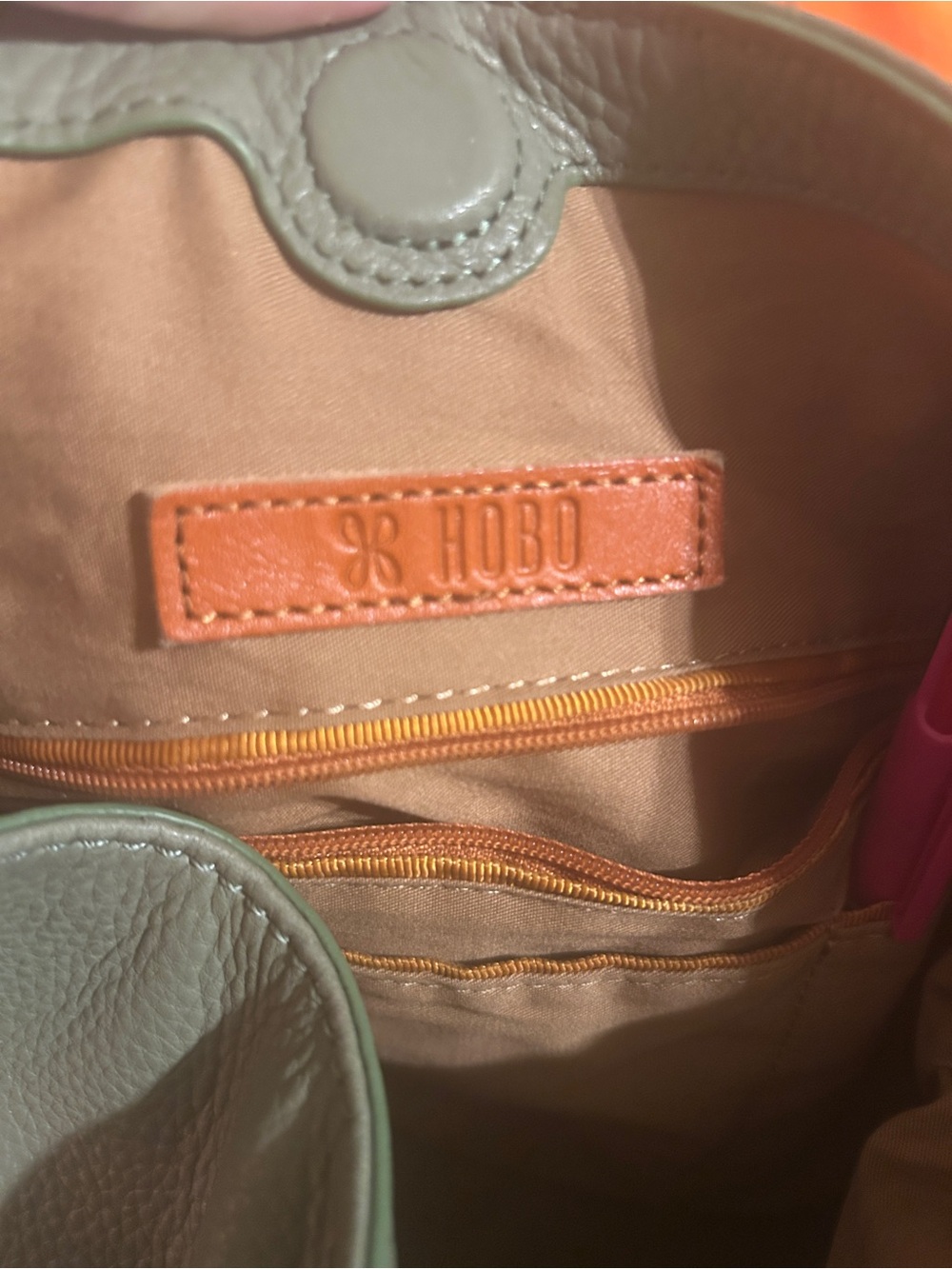 HOBO Sage Green Pebbled Leather Shoulder Hobo - Picture 6 of 8
